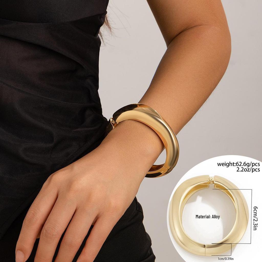 Metallic Water Drop Open Bangle – European and American Fashion Trend