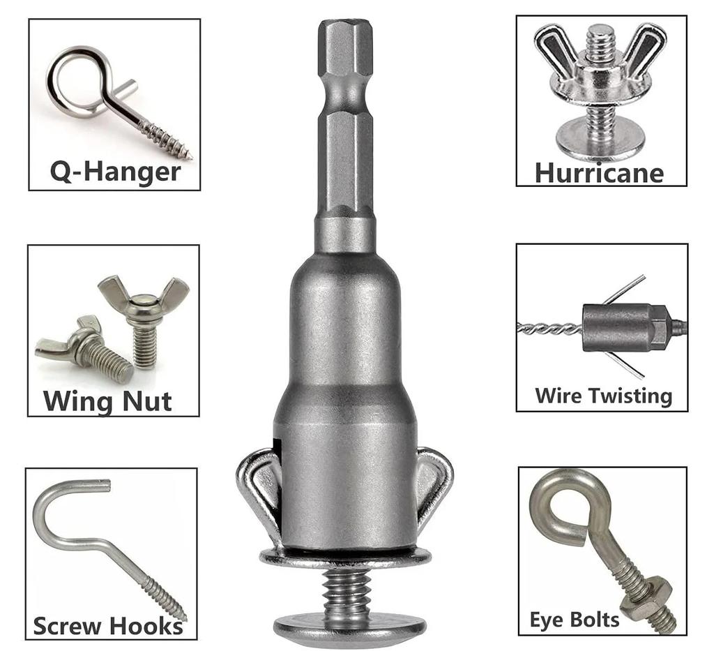 Butterfly Bolt Socket Wrench Set 6.3mm Hex Shank Slotted Electric Screwdriver Bolt Drive Drill Bit Socket Power Tools Part