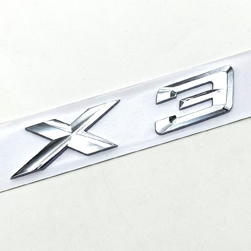 3D ABS Black Chrome Car Letters Rear Trunk Badge X3 Logo For BMW X3 F25 Sticker Emblem X3 E83 F25 G01 Lettering Accessories Ia2