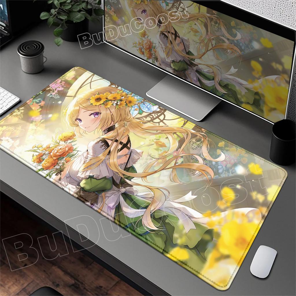 Kawaii Mouse Pad Anime Cute Girl Aki Rosenthal Gamer Computer Desk Mat Keyboard PC Gaming Accessories Mousepad Rubber Anime Girl