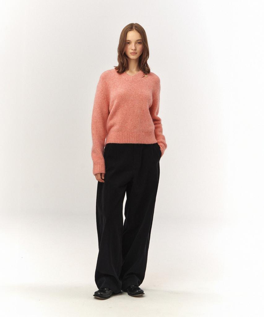 Seteo (W) Essen Two-Tone Mohair Blend Knit Pink