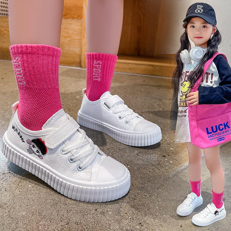 Children's canvas shoes boys breathable 2025 autumn new fashion children's board shoes casual non-slip soft sole girls classmates
