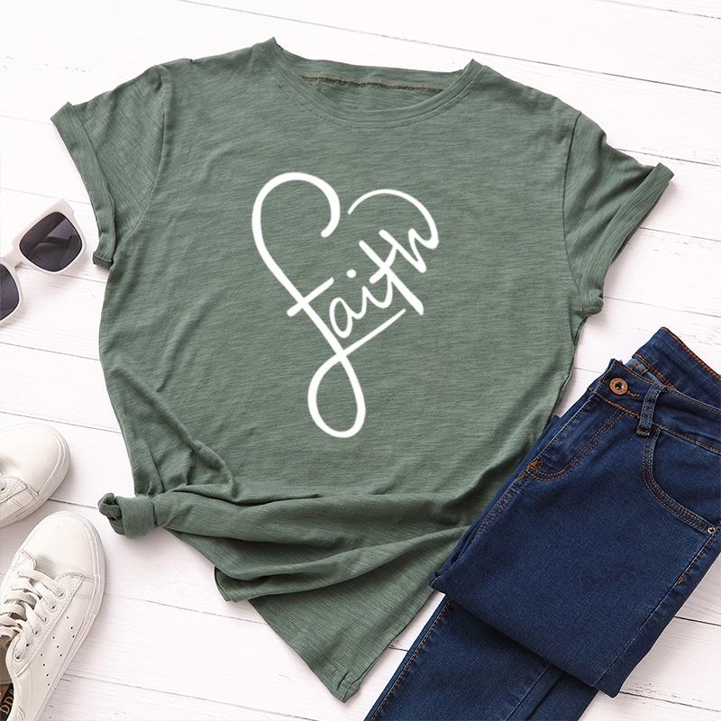 Women's Loose Round Neck Short Sleeved Fashion T-shirt with Women's Base Shirt