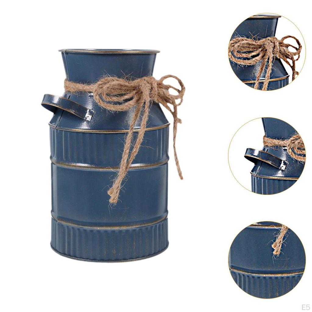 Vase Decorative Vintage Design Antique Flowers Bucket Milk Jug for Bedroom Flower Arrangements