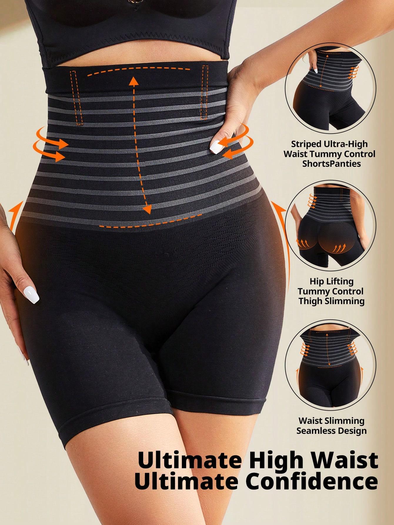 

Flarixa 1 шт., черные послеродовые трусики с высокой талией, бесшовные полосатые, корректирующие трусики, утягивающие шорты, утягивающее белье для женщин