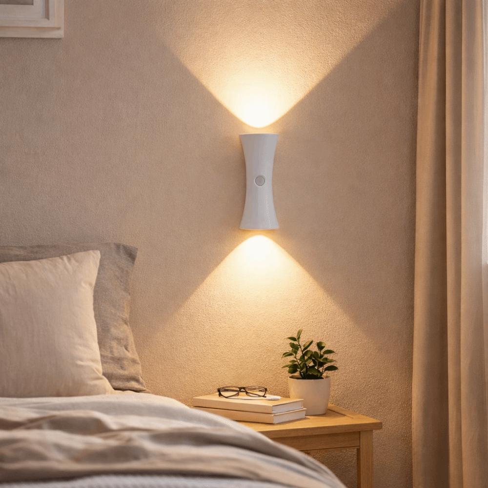 Creative LED Hourglass Wall Lamp Dimmable Wireless LED Rechargeable Lamp Waterproof Magnetic Base Bedside Wall Light