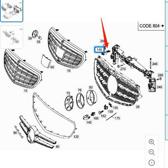 Grille Bracket Middle for Mercedes-Benz W212 E200/E300