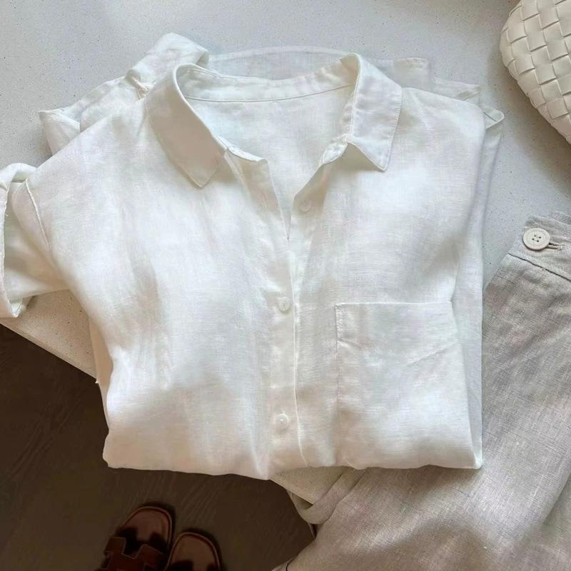 Women White Elegant Loose Thin Summer Casual Sunscreen Shirt