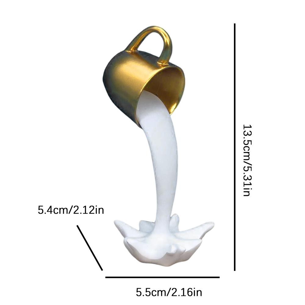 Spilling Coffee Cup Sculpture Coffee Cup Ornament 3D Effect Unique Creative Pouring Liquid Coffee Mug For Kitchen Bedroom