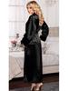 Langer Satin-Bademantel mit Spitzensaum – Europäisches & Amerikanisches Sexy Negligé