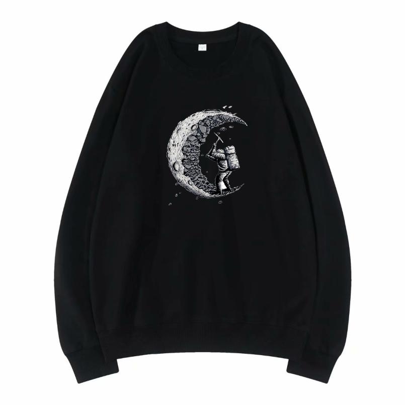

Новые толстовки Digging The Moon, забавный спортивный костюм унисекс, свободная уличная одежда унисекс, весенне-осенняя одежда, Новое поступление, толстовка унисекс