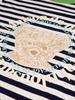 LA MAISON STUDIO Maison Circle Bear Friends Stripe Ringer Short Sleeve Navy(Fcg2Ts761W)