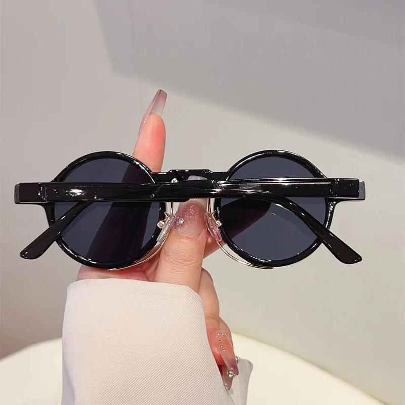 Luxury Brand Designer Round Steampunk Sunglasses Women For Men Fashion Vintage Travel Sun Glasses Popular Hip Hop Eyewear Uv400