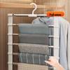 Multi-Layer Anti-Slip Folding Pants Rack - Stainless Steel, Multi-Functional Storage Solution