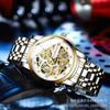 Casaro Automatic Men'S Watch Waterproof Calendar Luminous Tourbillon Trend Hollow Design Non-Mechanical