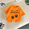 Girls' Cute Printed Loose Short Sleeve T-shirt - Summer Round Neck Top
