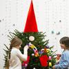 Santa Hat Tree Topper Plush Holiday Ornament Christmas Tree Top Decoration For Indoor Outdoor Party Gathering Winter Home Stage