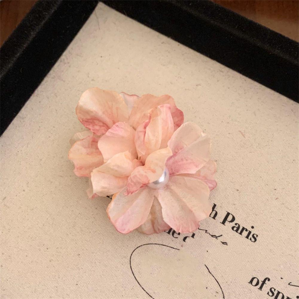 Pearl Silk Flower Hairpin Korean Style Girl Hair Clip Cute Flower Hair Clip  Holiday