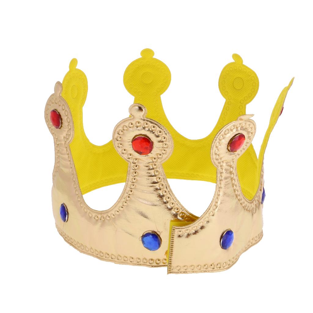 Kids Fancy Dress Royal Crown Set Plastic King Queen Scepter for Storybook Parade Cosplay