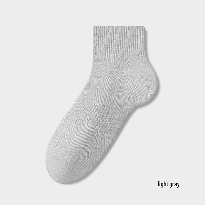 Men's Pure Cotton Mid-Calf Socks - Antibacterial, Sweat-Absorbent, Anti-Odor, Seamless Sports Socks for Autumn and Winter