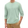 Camiseta Básica de Manga Larga con Cuello Redondo para Hombre Suave Cómoda Ligera Top Casual Adecuado para Usar en Capas y el Uso Diario