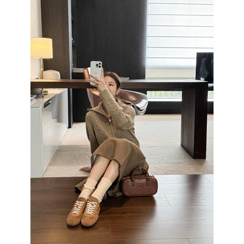 2025 autumn leather Forrest Gump shoes casual versatile sports shoes retro lace-up niche low-top inner Zengde training shoes women