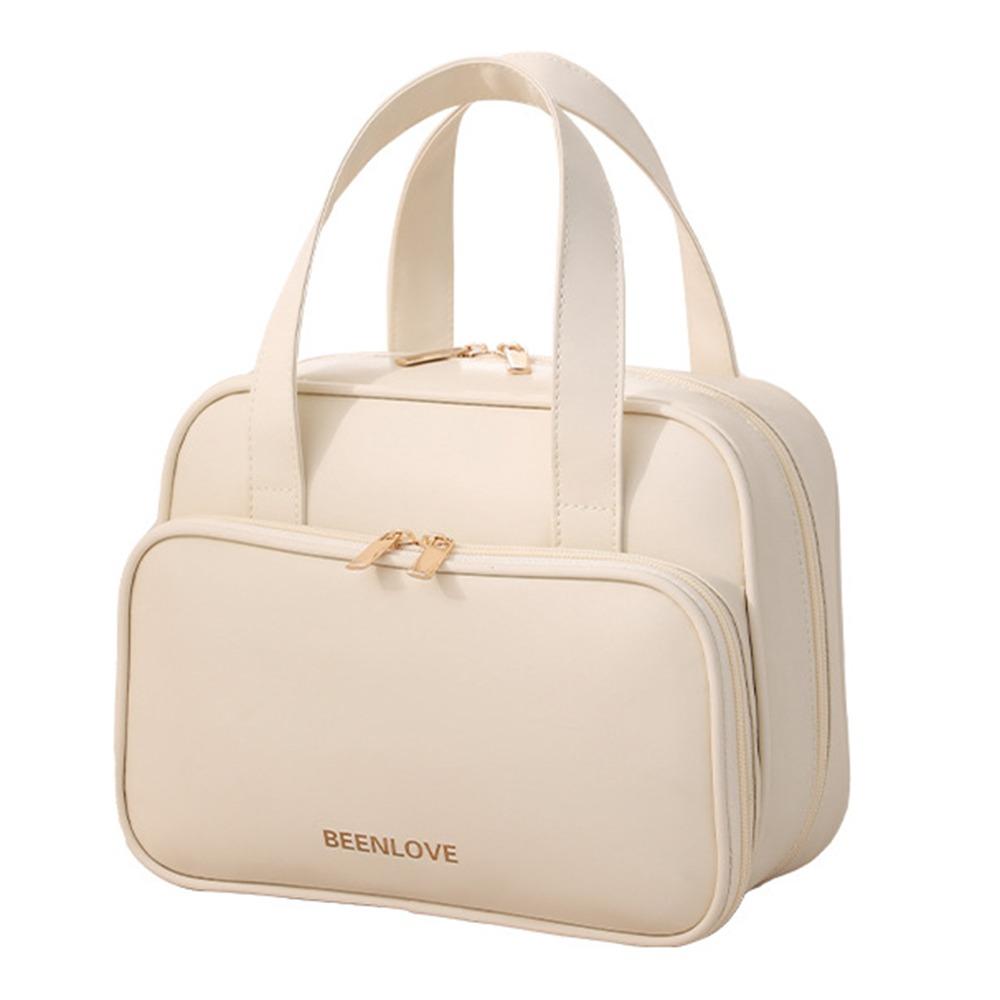 

Waterproof Cosmetic Storage Bags Large Capacity Toiletries Storage Pouch Women s Wash Bags Outdoor бежевый