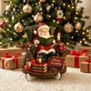 Wooden Holiday Wall Art Christmas Table Sign, 2D Flat Santa Claus/Snowman Reading Desktop Ornament Winter Party Decorations with Stand, Tabletop