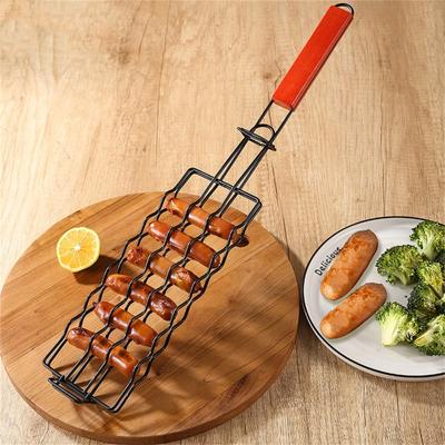1 szt. Kosz do grilla Nieprzywierający Narzędzie do grillowania BBQ Na hot dogi Warzywa Mięso Stek Uchwyt na krewetki Akcesoria do gotowania na kempingu na świeżym powietrzu