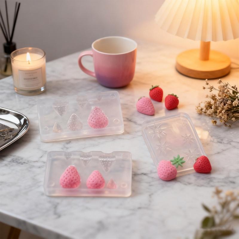 Flexible Silicone Mini Strawberry Mold For DIY Resin Casting Crafting Tiny Decorations Handmade Jewelry And Craft Items