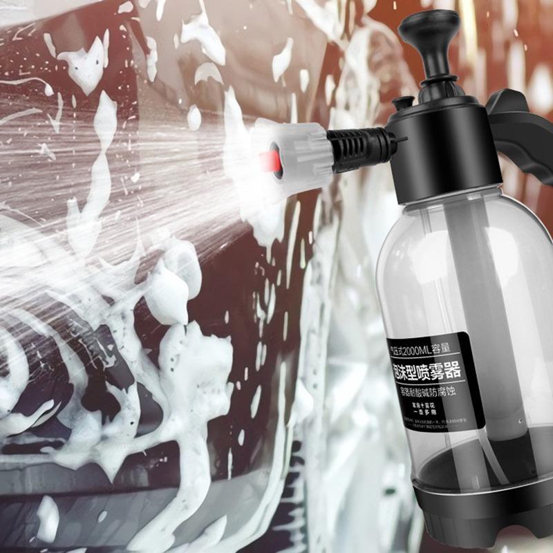 2L Hand Pump Foam Sprayer with 2 Types Hand-held Foam Watering Can Air Pressure Sprayer Plastic Spray Bottle Car Cleaning Tools