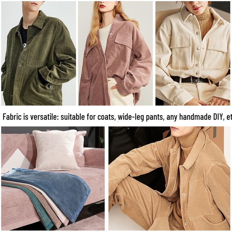 Solid Color Corduroy Velvet Ribbed Fabric for Clothing and Sofa Covers