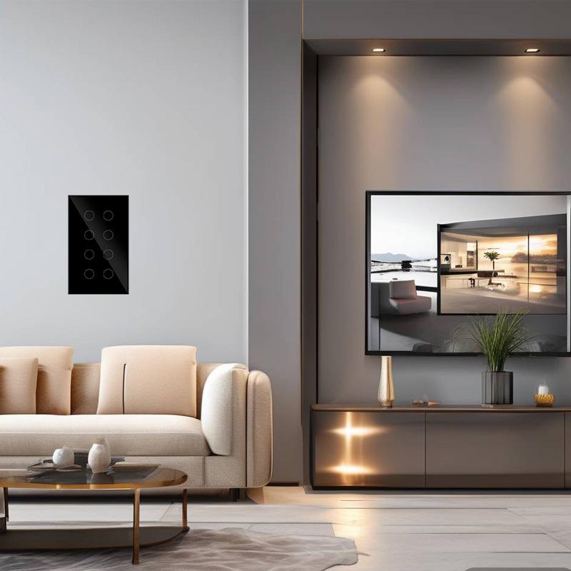Zigbee 8-Way Smart Touch Panel Switch for Hotel Room Lights - Alexa Compatible Remote Wireless Control