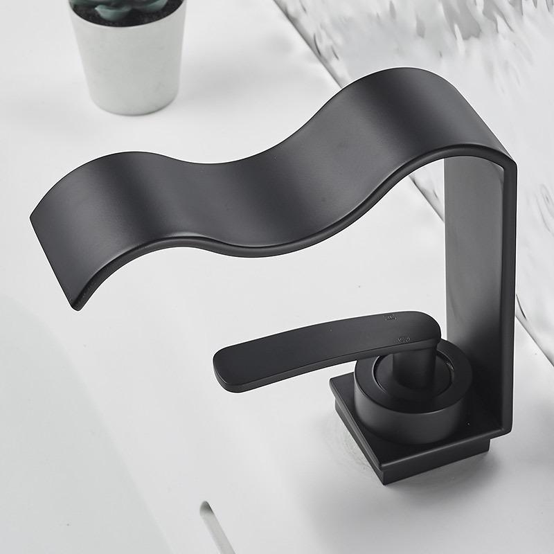 

Copper 304 Waterfall Faucet for Bathroom Sink (Hot/Cold) - Luxury Design Without Hot and Cold Water Pipes