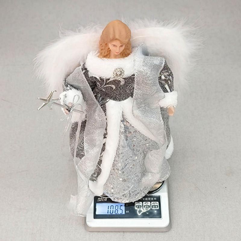 Weihnachtsbaum Dekoration Zubehör Plüsch Flügel Engelbäume Spitze Stilvolles Feiertagsaccessoire Festliche Ornament Dekorationen