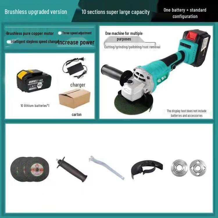 A3 Model 48VF Universal Brushless Lithium Battery High-Power Angle Grinder & Polisher