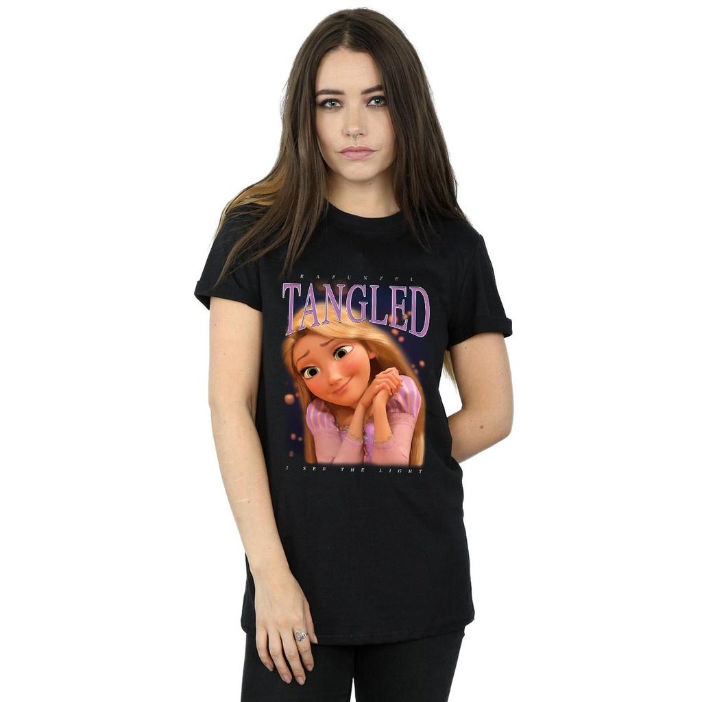 Tangled Damen/Damen Rapunzel Montage Baumwoll-Boyfriend-T-Shirt