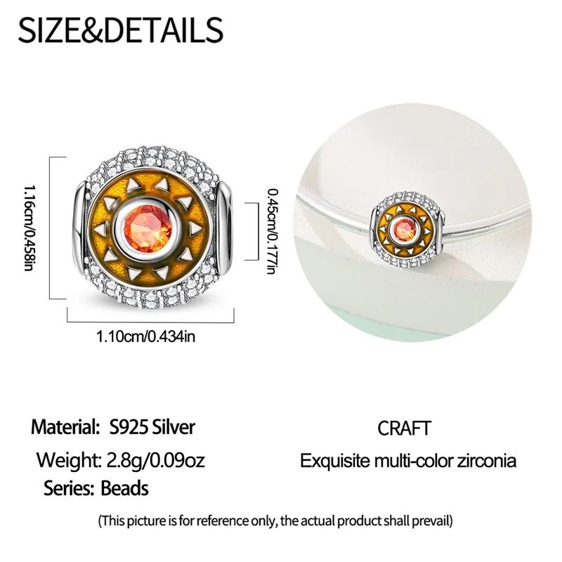 Original Charms Copper Sunny Day Beads Fit Bracelet Women Jewelry Making Diy Gift