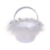 6 Style White Romantic Bowknot Burlap Wedding Ceremony Party Rose Flower Basket