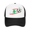 Lebanese Soccer Ball Lebanon Flag Mesh Baseball Caps Adult Outdoor Sun Hats  Dad Hat Breathable Summer Trucker Cap