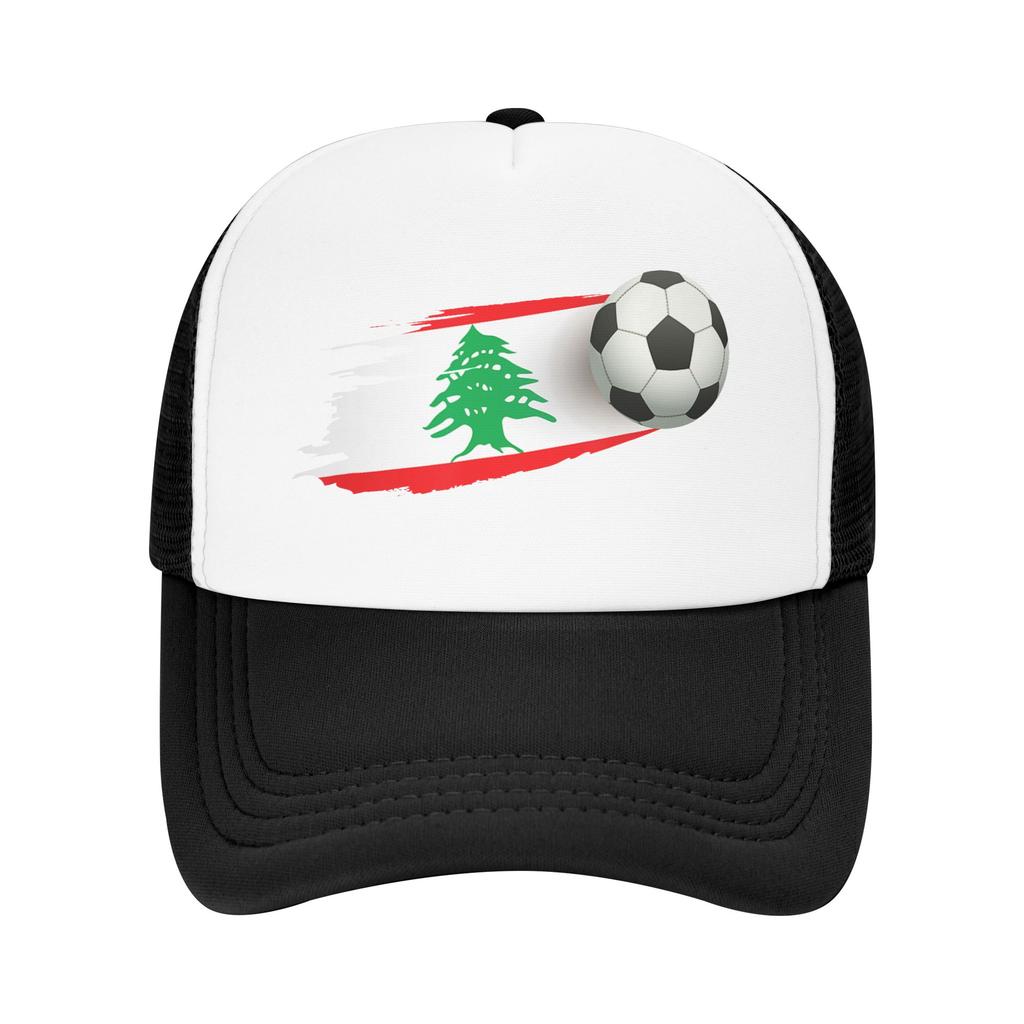 Lebanese Soccer Ball Lebanon Flag Mesh Baseball Caps Adult Outdoor Sun Hats  Dad Hat Breathable Summer Trucker Cap