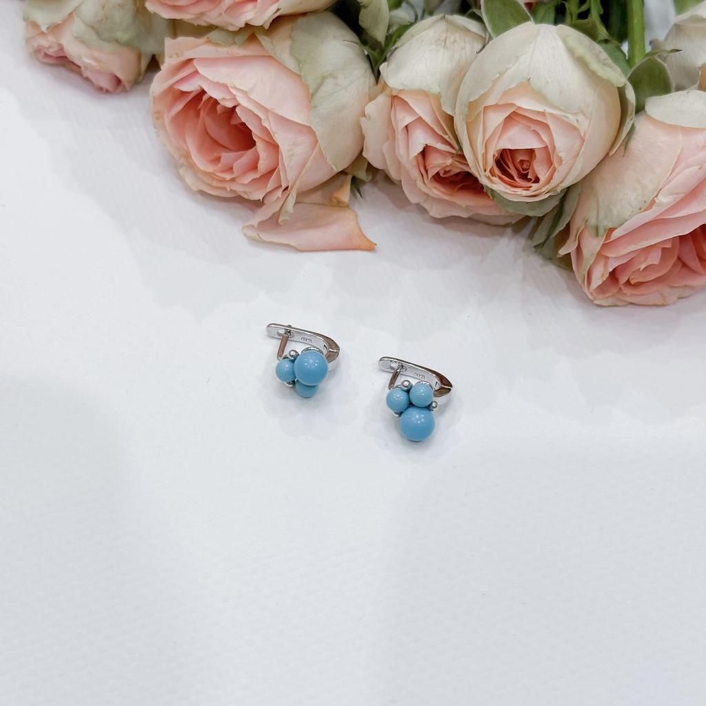 Серебряные серьги с бирюзой (2168133)