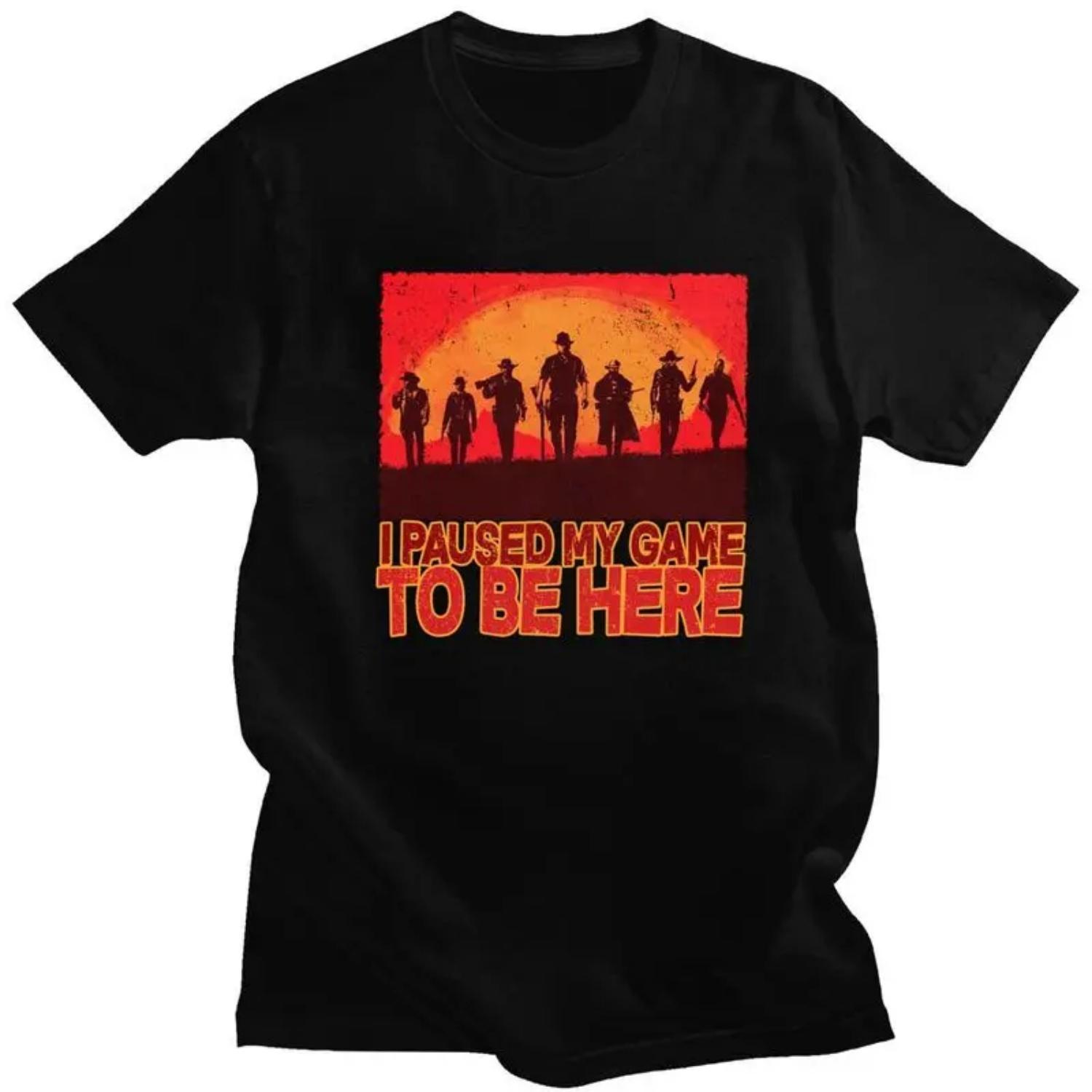 

Custom Funny Gaming Paused My Game To Be Here T Shirts Men 100% Cotton Tee Tops Tshirt Fashion T-shirt S разноцветный