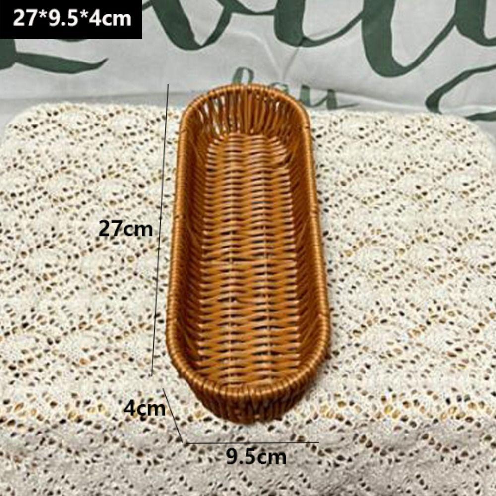 Hardness Rattan Wicker Woven Serving Baskets Household Handwoven Bread Fruit Vegetables Basket 3Styles Rattan Basket