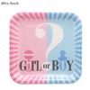 Gender Reveal Disposable Tableware Set Baby Shower Boy Or Girl Plate Napkin Tablecloth Gender Reveal Party Decorations Supplies
