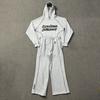 Mens Casual Hoodie Pants Set With Foamed Camo Letter Print Streetwear Outfit