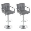 2pcs 60-80cm 6 Checks Round Cushion Armrest Bar Stool Gray