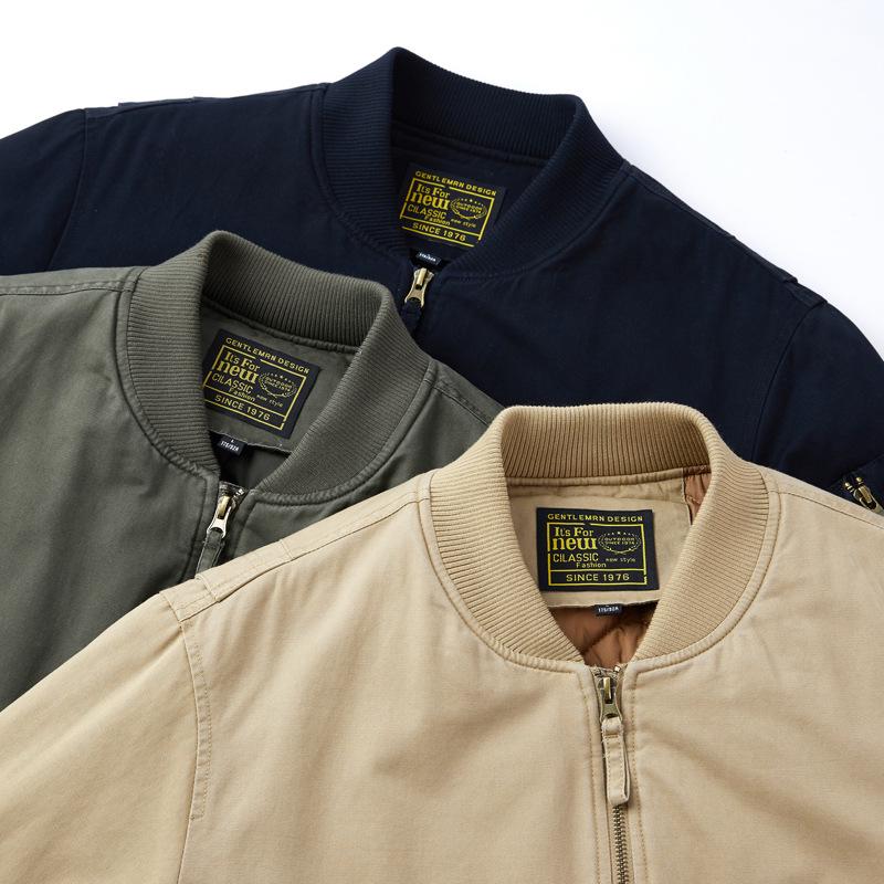 Men's Military-Style Cotton Padded Flight Jacket - Retro Casual Workwear for Autumn/Winter