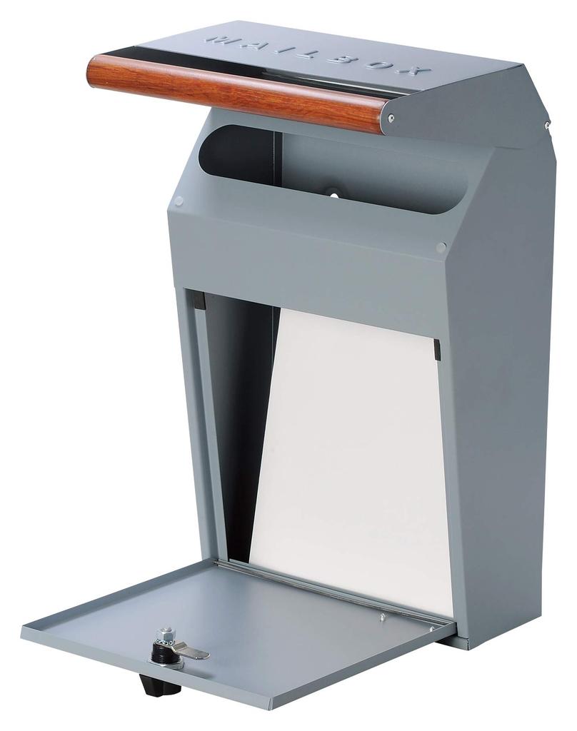 Seto Craft Mailbox Blue Key Mail 25 x Wall-Mounted (GALVA) Gray, Lock, Slot 4.5 cm, SI-3942-BG