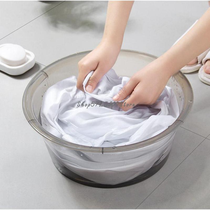 Thickened Transparent Washbasin Student Dormitory Washbasin Large Foot Wash Basin Creative Household Plastic Wash Basin
